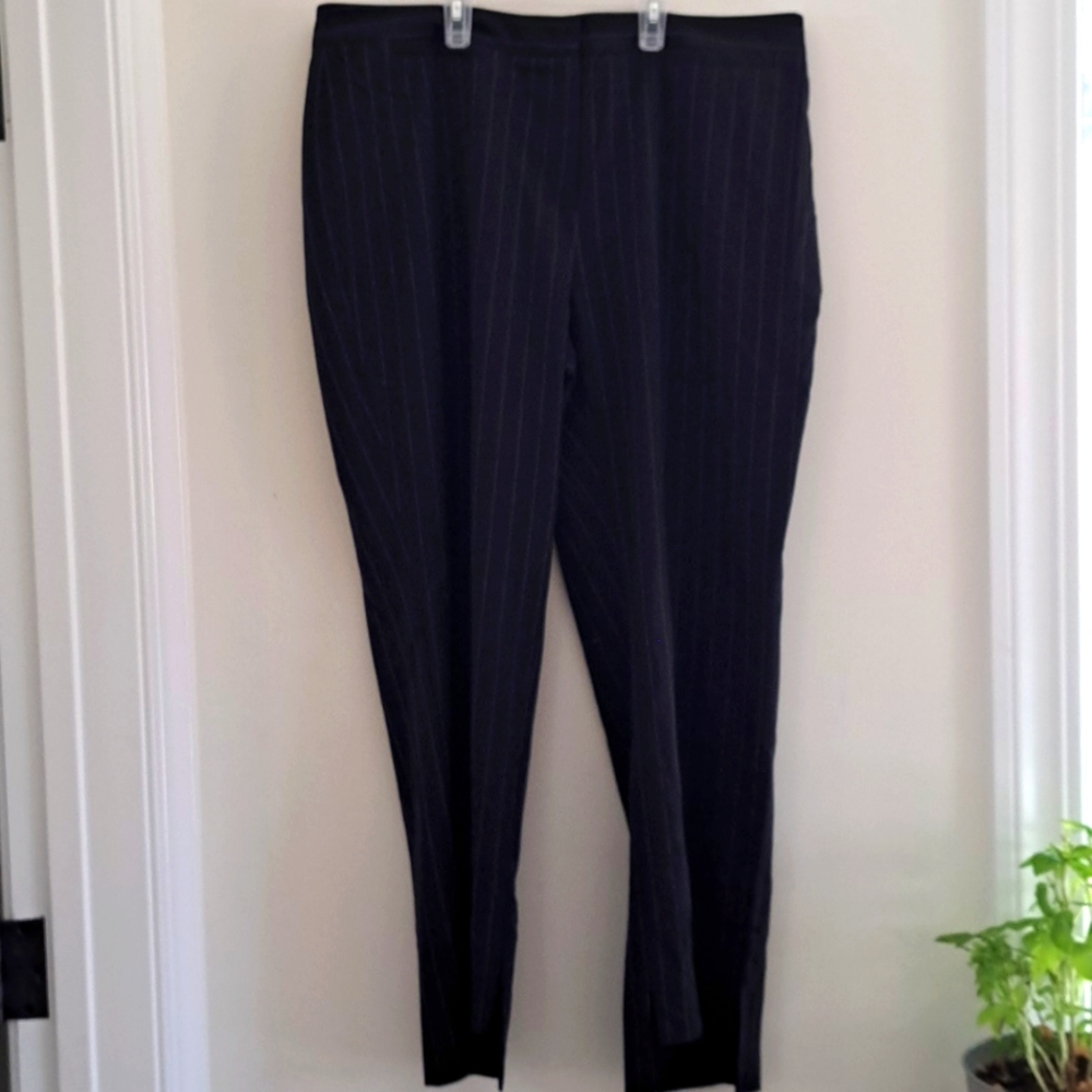 Halogen Black and White Pinstripe Classic Trousers size 14